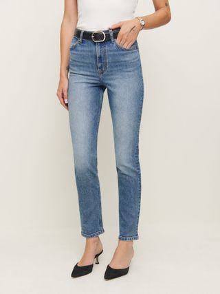 Ezra Super Stretch High Rise Straight Jeans