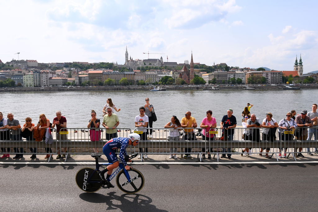 BUDAPEST HUNGARY  MAY 07 Lawson Craddock of United States and Team BikeExchange  Jayco sprints during the 105th Giro dItalia 2022 Stage 2 a 92km individual time trial stage from Budapest to Budapest  ITT  Giro  WorldTour  on May 07 2022 in Budapest Hungary Photo by Tim de WaeleGetty Images
