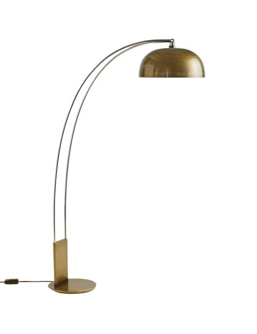 Crate & Barrel | Marino Brass and Chrome Metal Floor Lamp 72"
