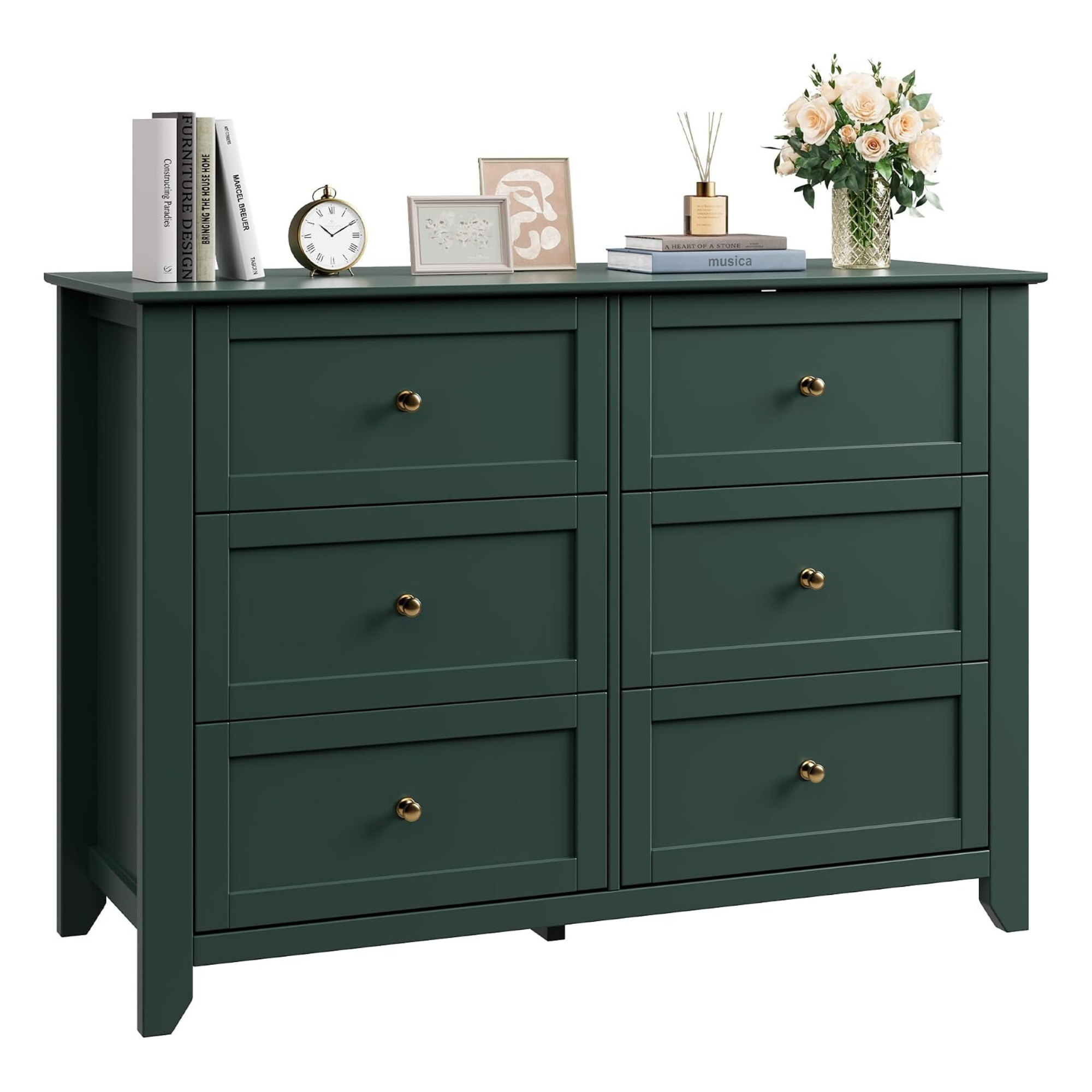 a green dresser
