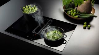 induction hob cooking food