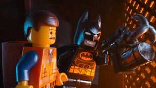 An image from The Lego Movie showing Emmet and Batman