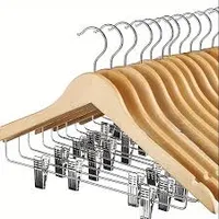 Wooden hangers with clips | View at Walmart