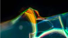 A microscopic scale image of photonic crystals on the surface of ancient Roman glass