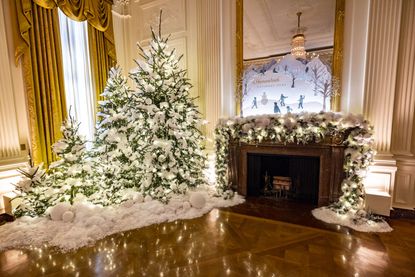 White House holiday decorations.