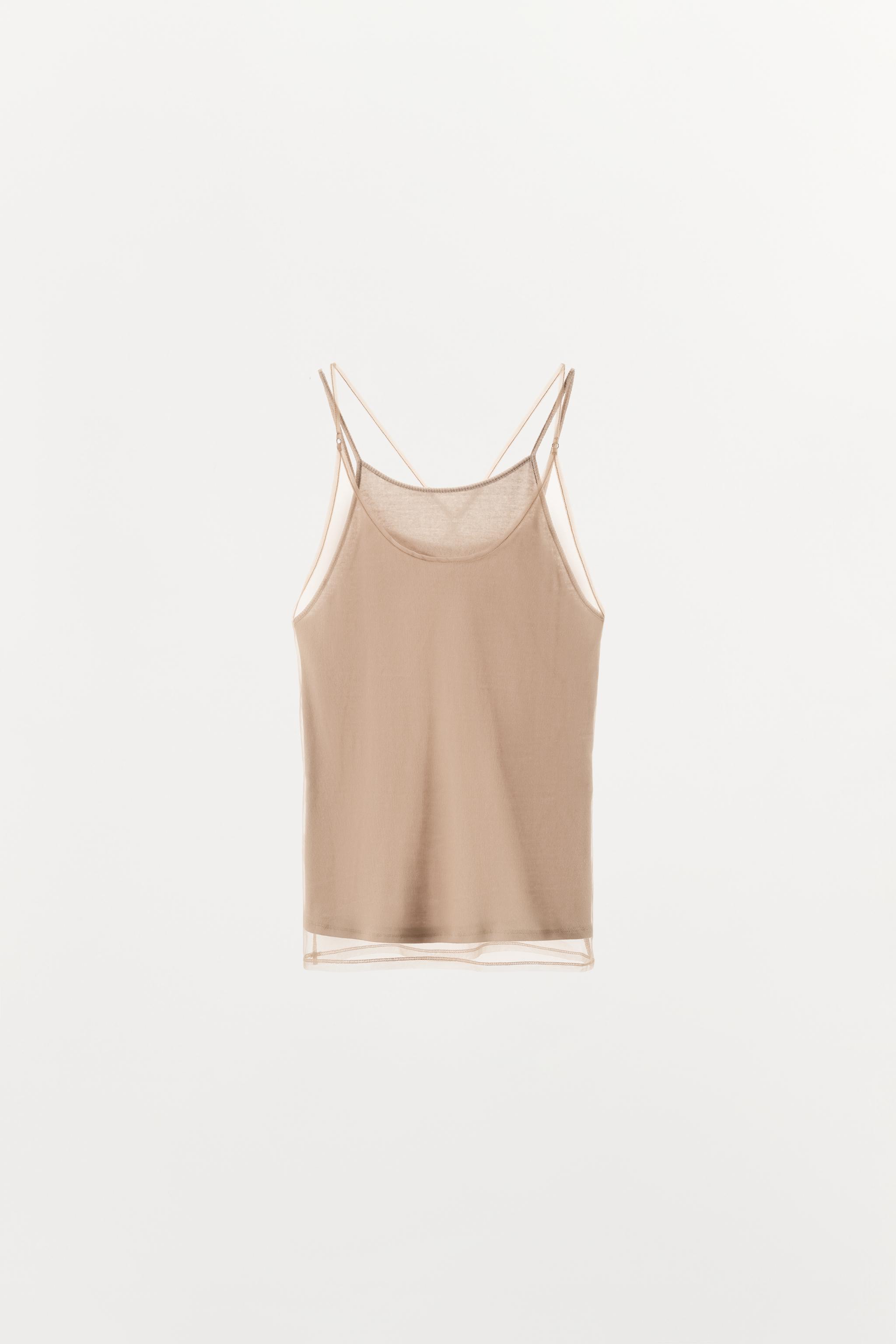 Double Tulle Effect Halter Top