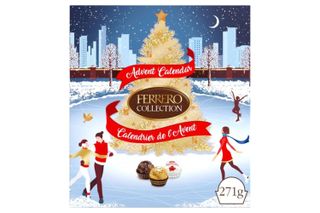 Ferrero Rocher advent calendar with gold Christmas tree