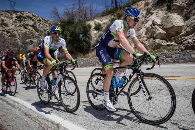 Orica-GreenEdge on the way over the KOM