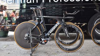 Peter Sagan's S-Works Shiv TT in front of the team bus