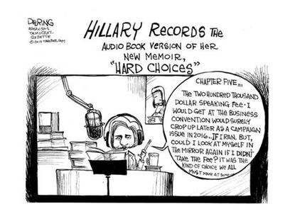 Editorial cartoon Hillary Clinton book
