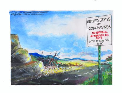 Editorial Cartoon U.S. United States coronavirus surge
