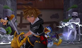 Sora, Goofy and Donald spring into action in Kingdom Hearts