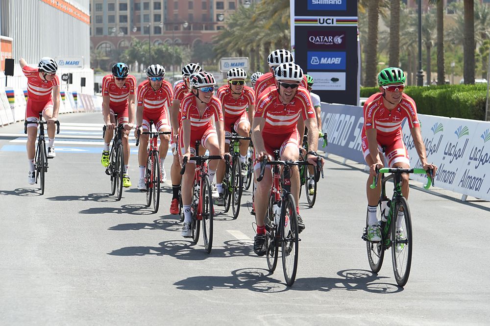 The Danish team rides in Doha