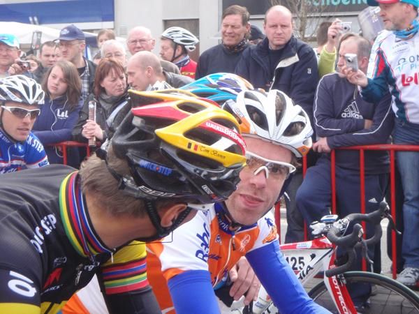 Tom Boonen and Sebastian Langeveld share a joke