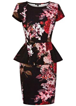 Warehouse floral print peplum dress, £50