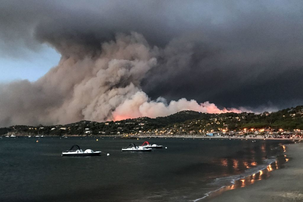 A wildfire on France&amp;#039;s Mediterranean coast.