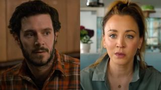 Side by side of Adam Brody in Nobody Wants This and Kaley Cuoco in Based on a True Story.