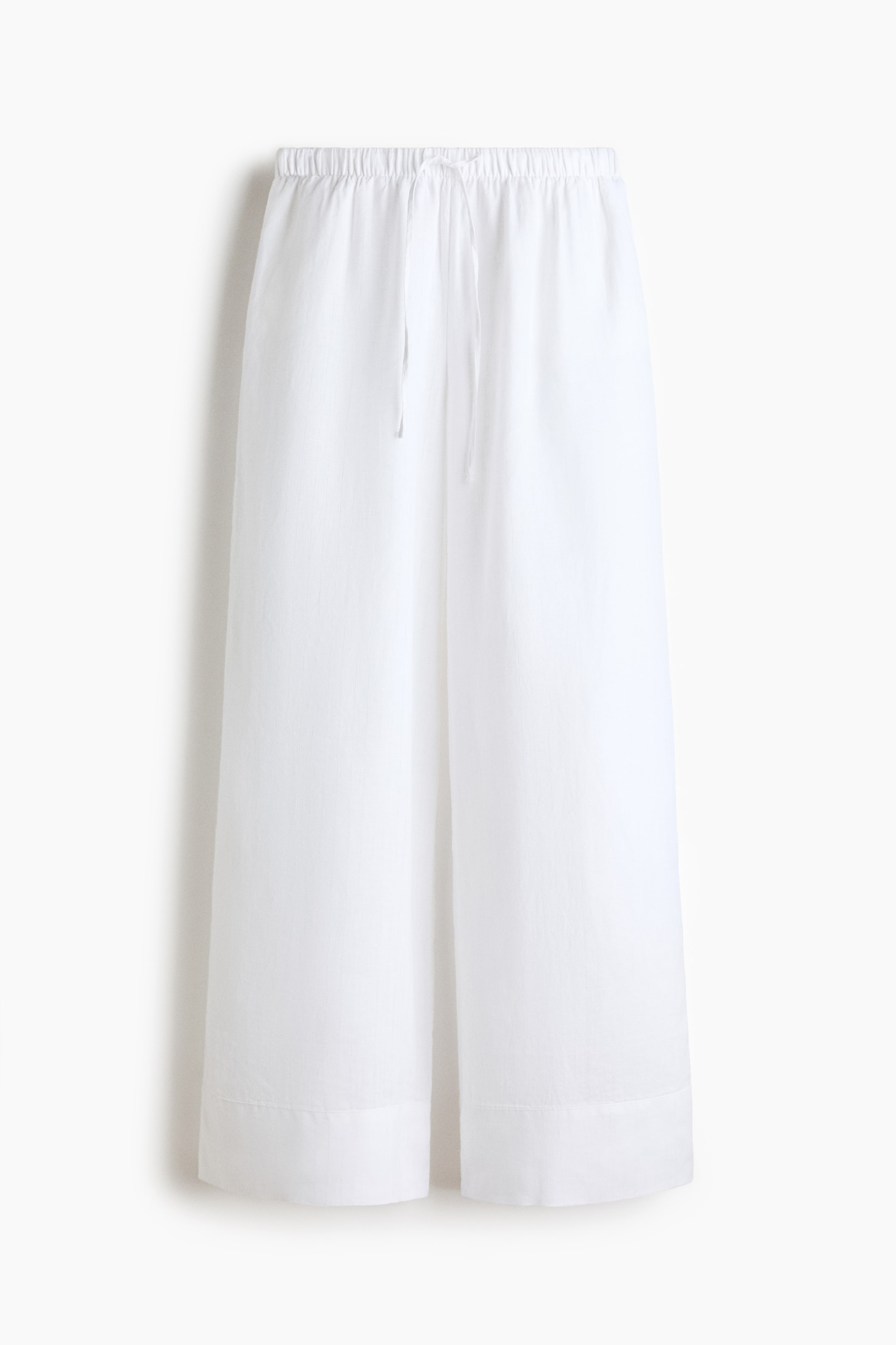 Wide-Leg Linen Pants - White