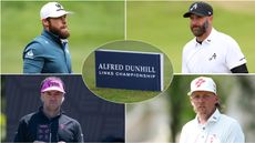 The Alfred Dunhill Links Championship board, with four LIV golfers surrounding it