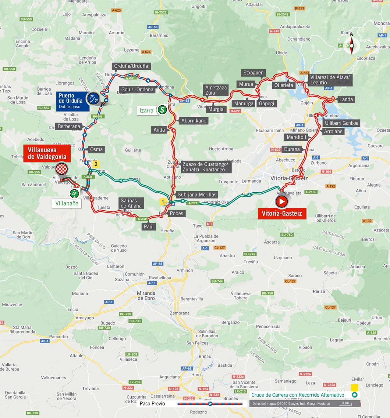 Stage 7 map 2020 Vuelta a Espana