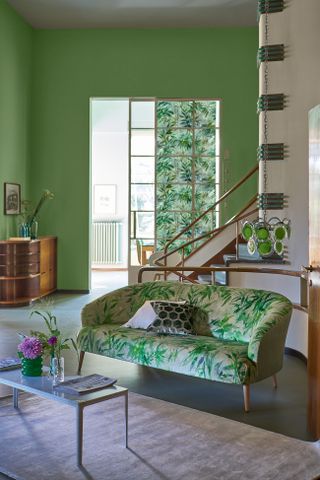 Green living room by Designers Guild