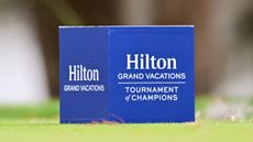 A Hilton Grand Vacations Tournament of Champions tee box marker