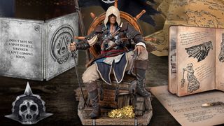 Zoomed-in image of Assassin's Creed Black Flag Resynced Collector's Edition shows an Edward Kenway statue.