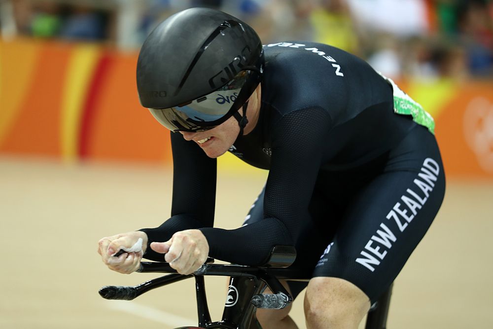 Lauren Ellis of New Zealand competes during the Women's Omnium Time Trial