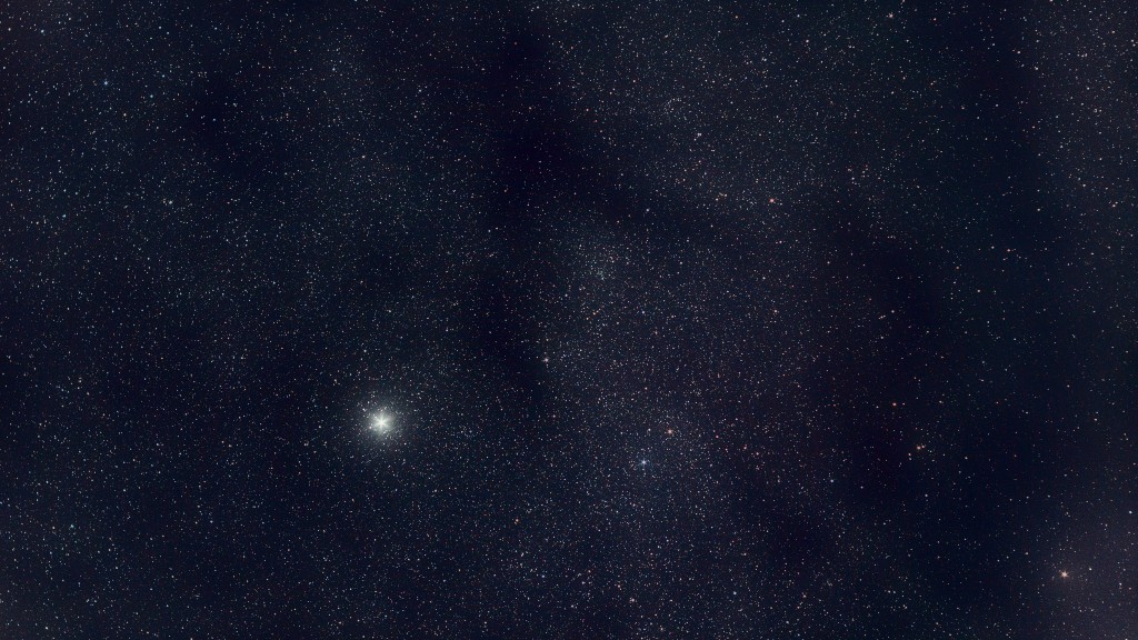 Very bright star in the center left of the image against a backdrop of stars.