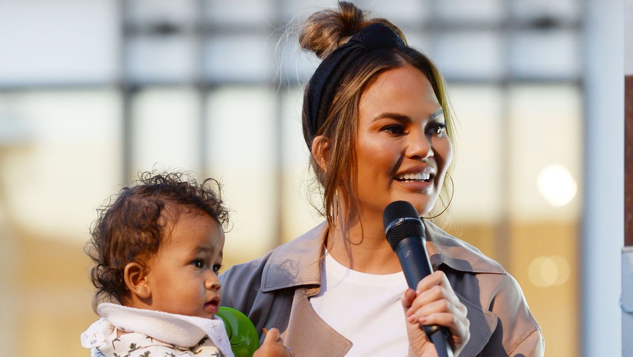 los angeles, california september 19 chrissy teigen and miles stephens attend the impossible foods grocery los angeles launch with pepper thai teigen at gelsons westfield century city on september 19, 2019 in los angeles, california photo by amanda edwardswireimage