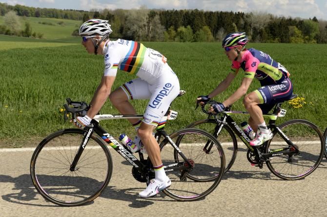 Rui Costa and Lampre-Merida teammate Damiano Cungeo