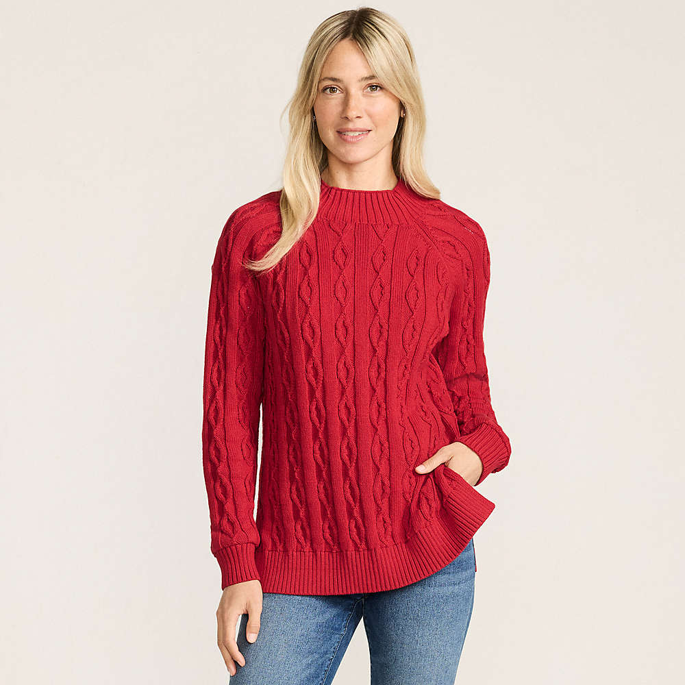Women&#039;s Lands&#039; End X Lulu Guinness Lip Cable Knit Drifter Jumper