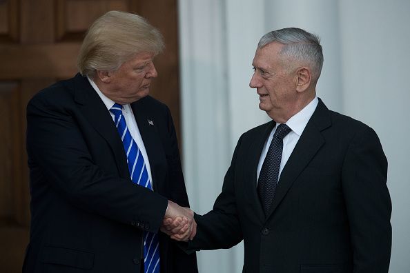 Donald Trump meets with General James Mattis, his eventual secretary of Defense nominee.