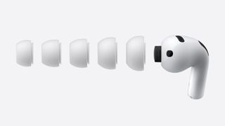 The Apple AirPods Pro 3 with their five different ear tip options