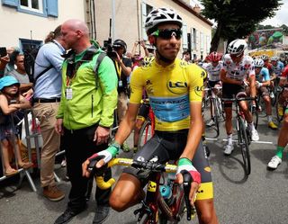 Fabio Aru in the maillot jaune