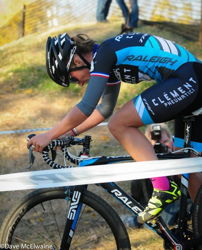 Caroline Mani (Raleigh Clement) with one lap to go