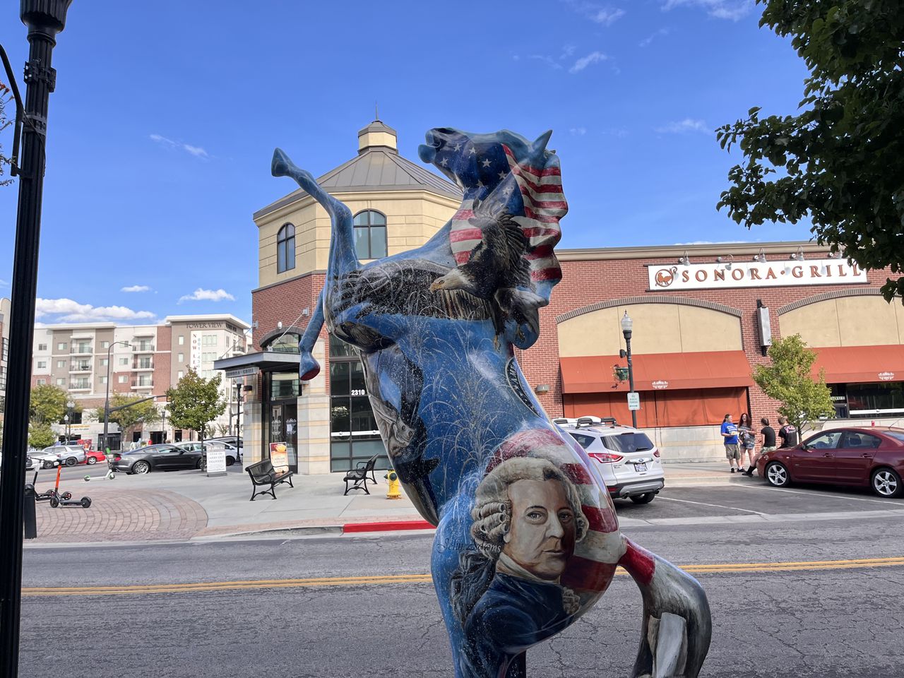 photo of a horse statue in the warm photographic style