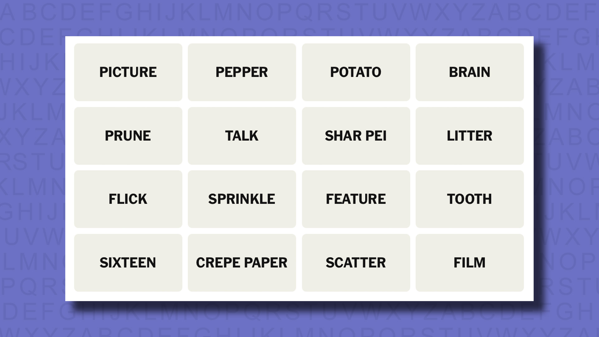 NYT Connections hints for game 836 on a purple background