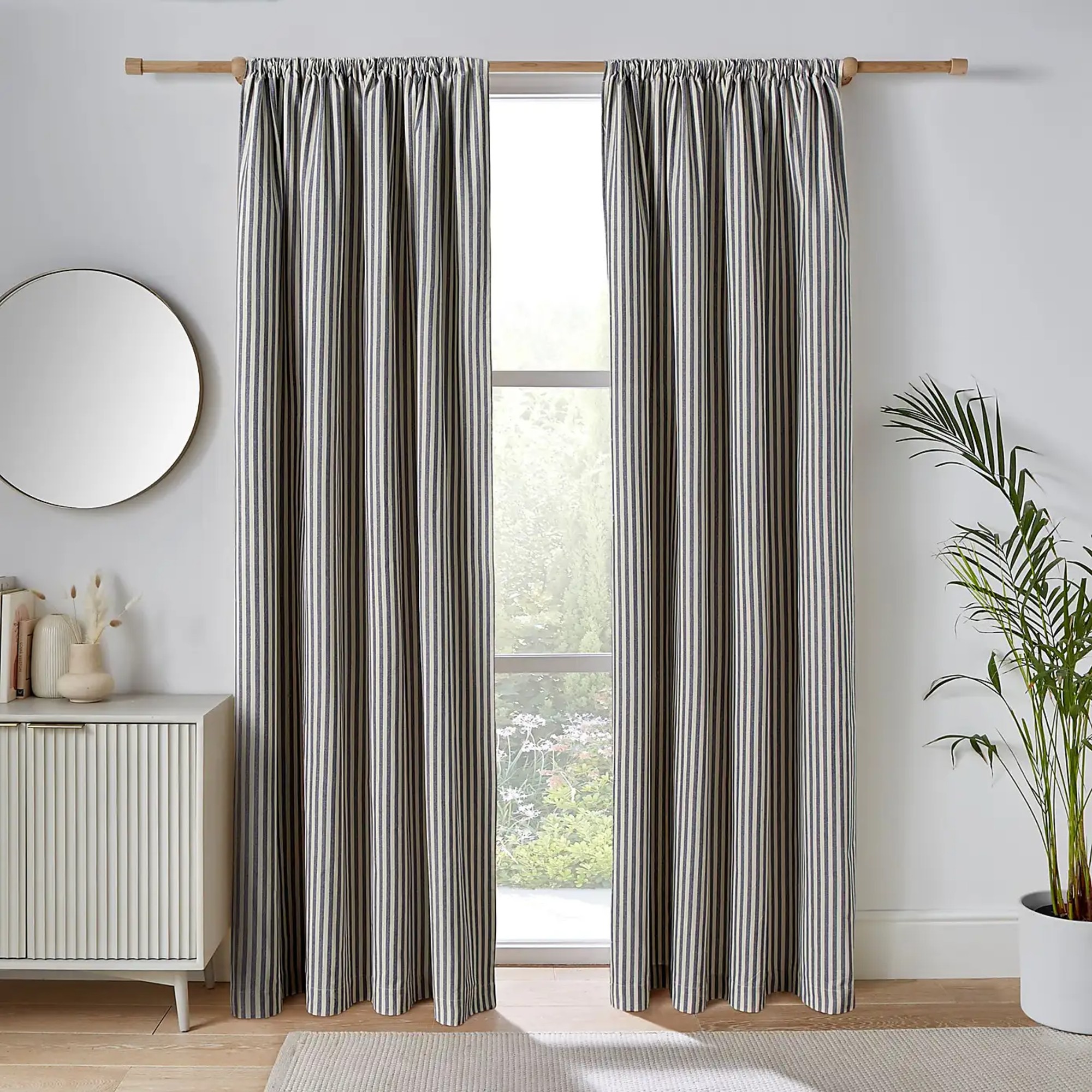 Dunelm Linford Stripe Unlined Slot Top Curtains