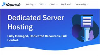 Hostwinds' dedicated server hosting homepage screenshot