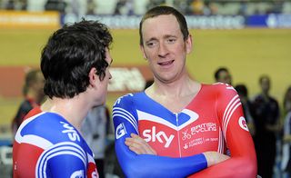 Thomas and Wiggins, Britain wins team pursuit, Manchester Track World Cup 2011