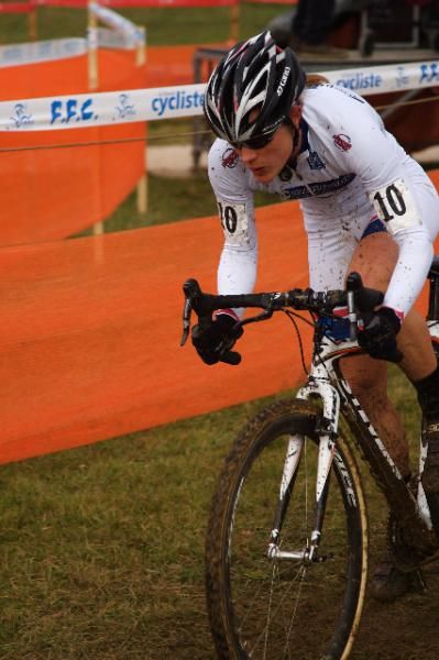 Katie Compton (Planet Bike) on the move in Nommay.