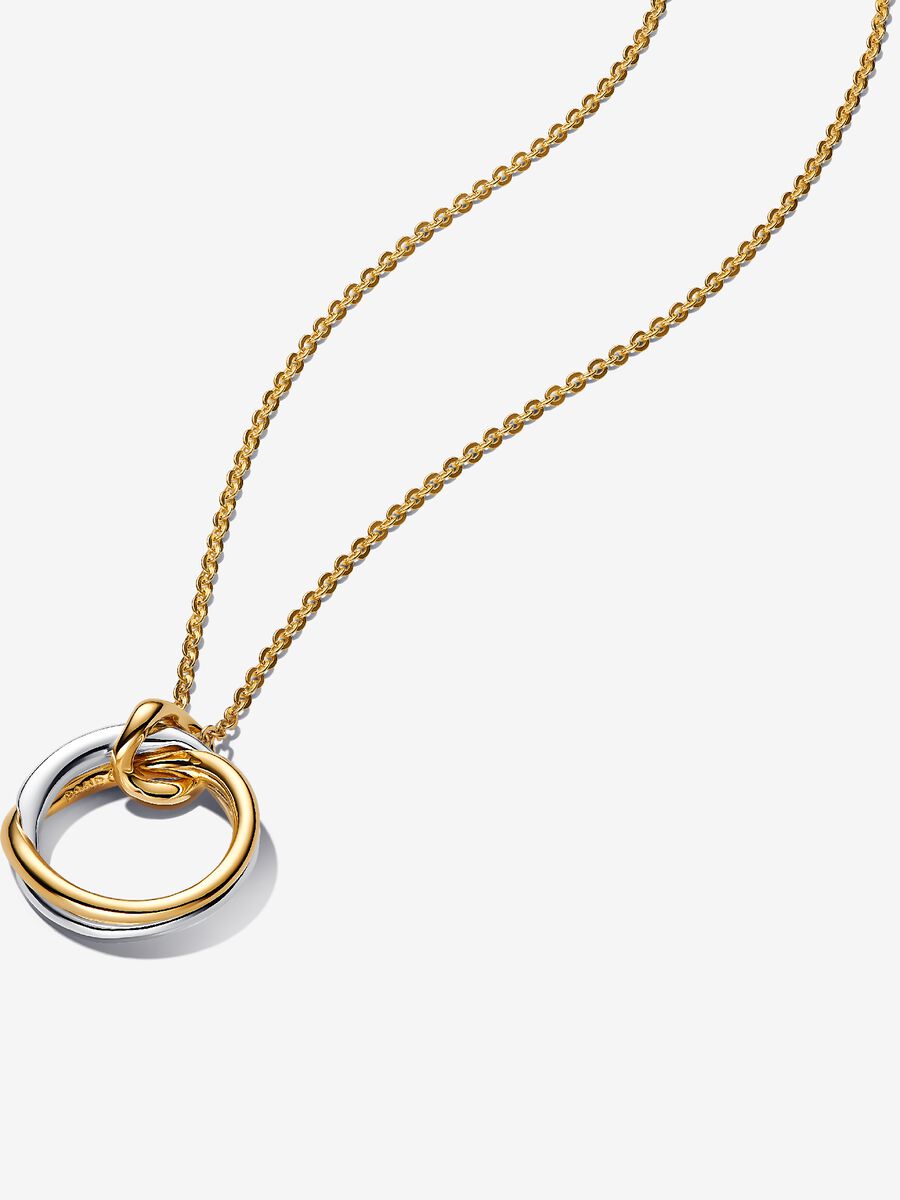 Organically Shaped Two-Tone Pendant Necklace