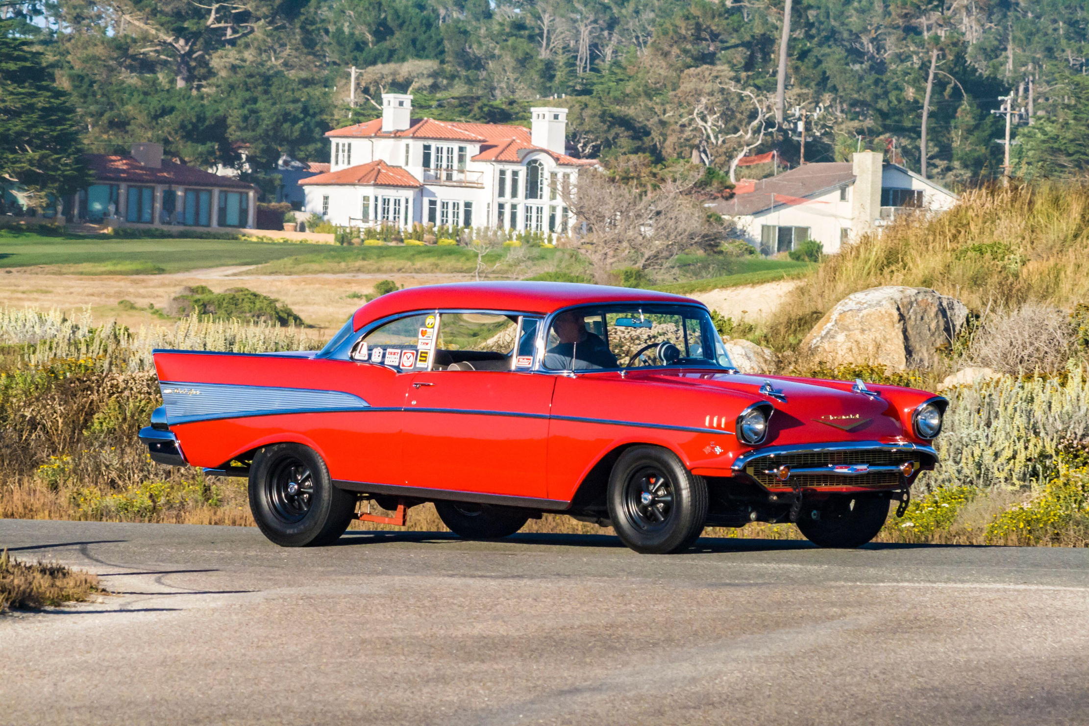 A vintage cadillac at pebble beach