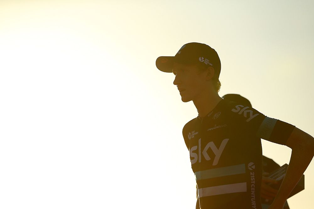 Peter Kennaugh on the Vuelta's stage 1 podium