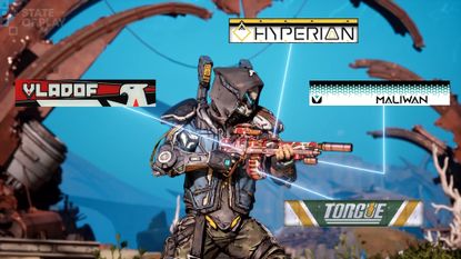 Borderlands 4 screenshot of a gun equipped with Licensed Parts from different makers
