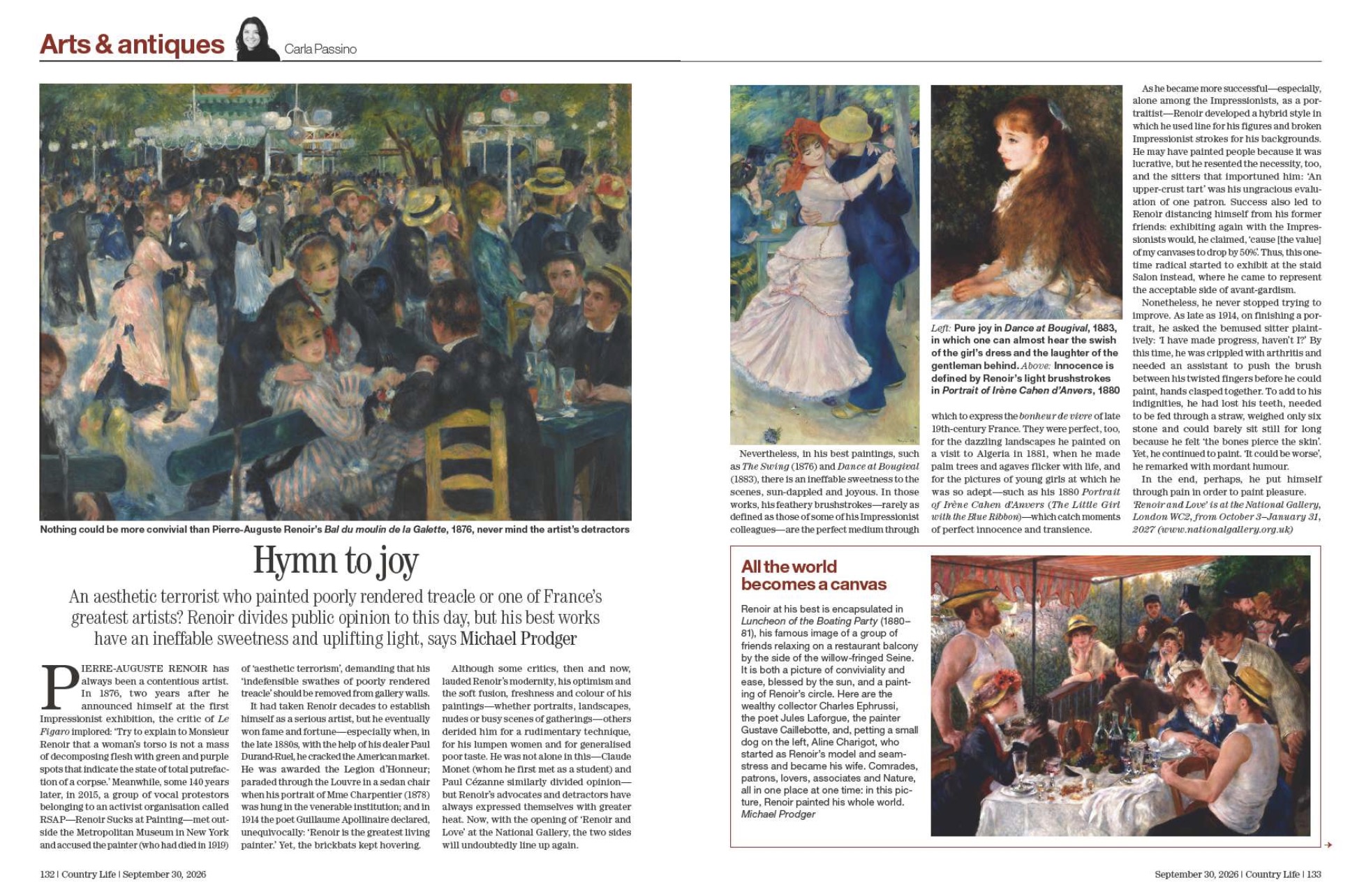Spreads from Country Life September 30, 2026