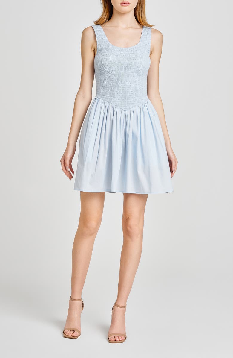 Dana Smock Bodice Stretch Cotton Minidress