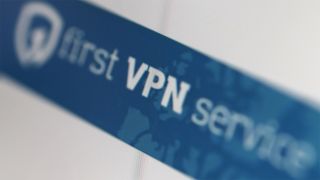 firstVPNservices logo displayed at an angle on a screen