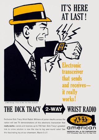 The wrist Radio 2-way watch as seen in the Taschen book from Toys. 100 Hundred Years of All-American toy advertising